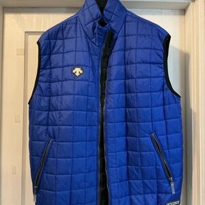 Descente Men's Blue Quilted Vest M EUC